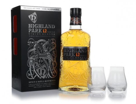 Highland Park 12 Year Old - Viking Honour Glass Gift Set with 2x Peedi