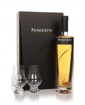 Penderyn Madeira Finish Gift Set with 2x Glasses