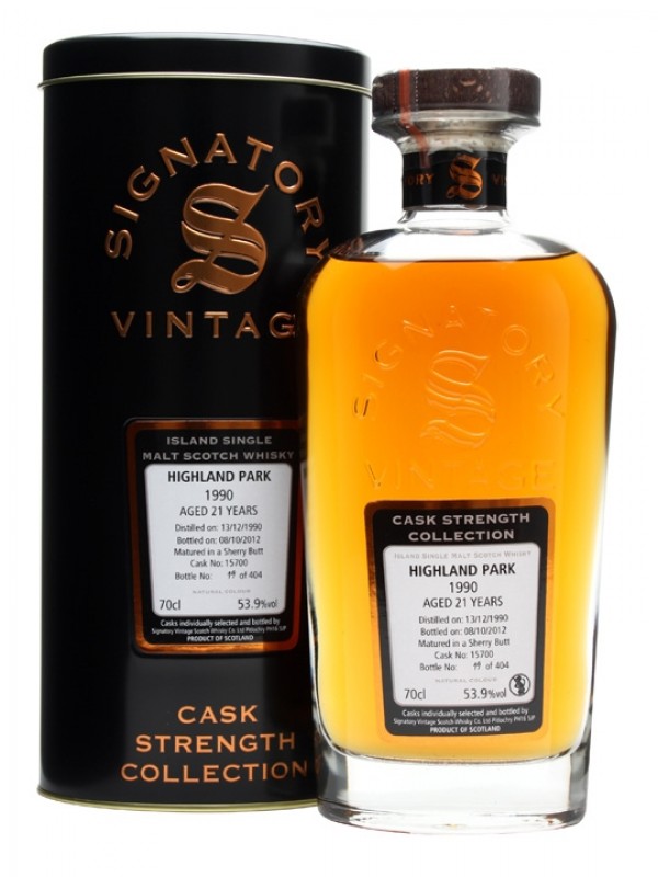 Highland Park 1990 21 Year Old Sherry Butt #15700 Signatory Cask Strength Collection